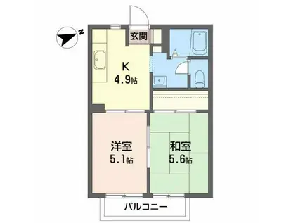 ティアード A(2K/2階)の間取り写真