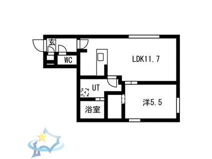 GLOIRE(1LDK/2階)の間取り写真