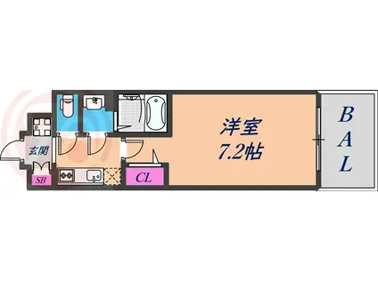 クリスタルグランツBAYフロンティア(1K/5階)の間取り写真