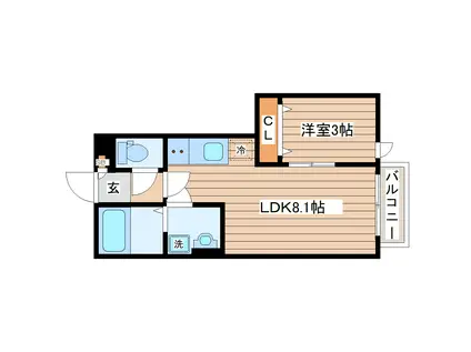 ディアコートII A棟(1LDK/1階)の間取り写真