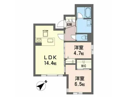 LUCE帯山西(2LDK/1階)の間取り写真