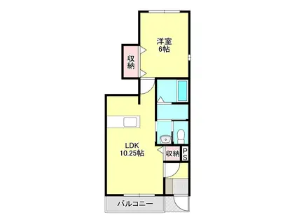 ムーン シャインA(1LDK/1階)の間取り写真