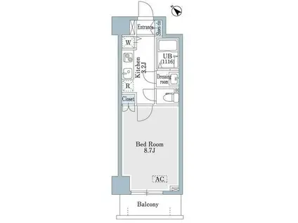 ショーン初台(1K/8階)の間取り写真