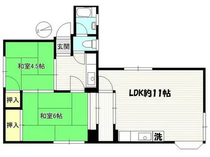 パークハイム星(2LDK/2階)の間取り写真