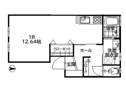 集学館 弐番館(ワンルーム/1階)の間取り写真