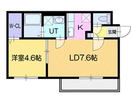シリウスII(1LDK/4階)の間取り写真