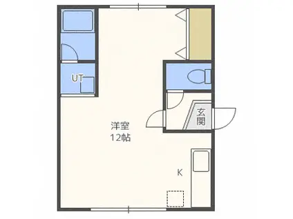 ロイヤルコート水車町A(ワンルーム/2階)の間取り写真