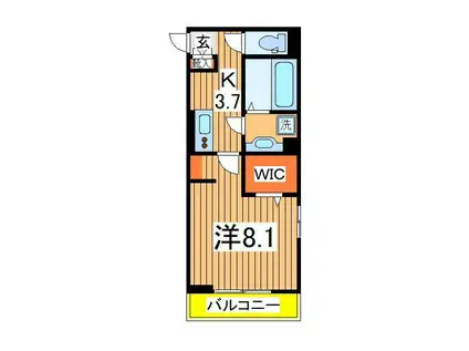 ヴァン・ヴェールおおたかの森 Ⅰ(1K/2階)の間取り写真