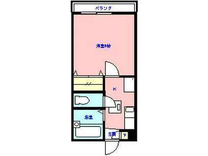 グレイス幕張(1K/2階)の間取り写真