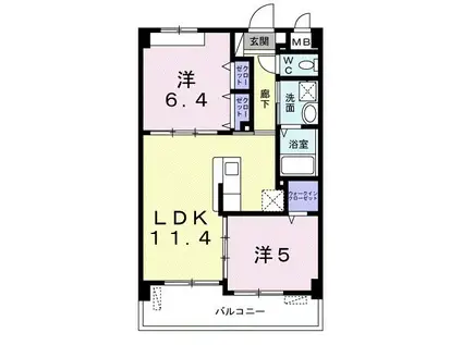 ヴィラ・アリーエ(2LDK/3階)の間取り写真