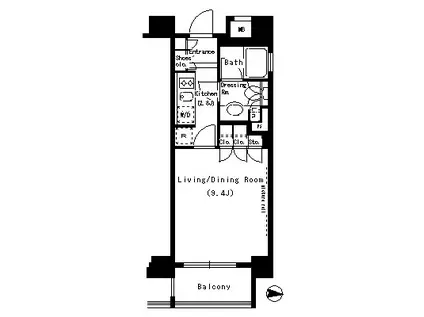 パークアクシス浜松町(1K/5階)の間取り写真