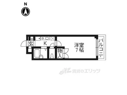 メゾンハウスⅢB(1K/2階)の間取り写真