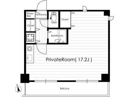 ユニバーサルマンション(ワンルーム/3階)の間取り写真