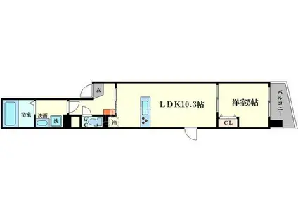 GLANZ(1LDK/5階)の間取り写真