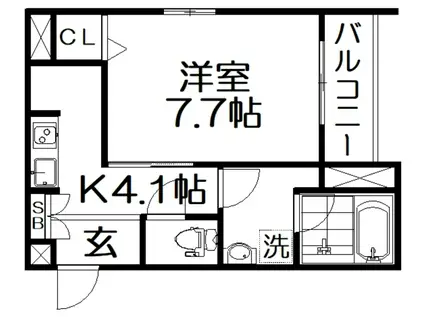 シャーメゾンメルベイユ(1K/2階)の間取り写真