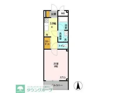 プランドールからもも(1K/2階)の間取り写真