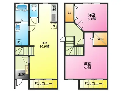 JAIPURジャイプル(2LDK/1階)の間取り写真