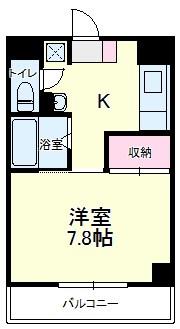アベニュー山下(1K/6階)の間取り写真