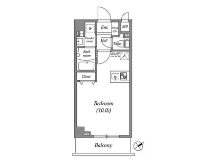 ルネサンスコート駒込(ワンルーム/2階)の間取り写真
