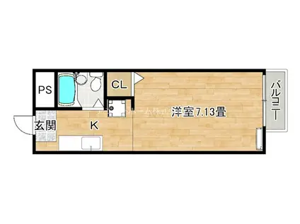 エクセルガーデン堺(1K/2階)の間取り写真