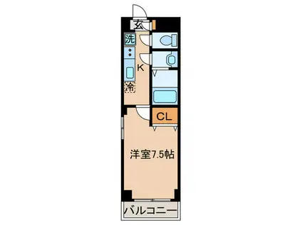 ラビアンローズ(1K/2階)の間取り写真