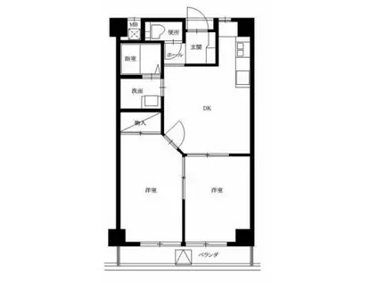 ル・マンド三宅(2DK/4階)の間取り写真