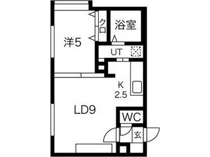 ヴィラフィリア(1LDK/4階)の間取り写真