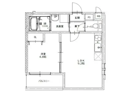 ハイツ BLUEBELL(1LDK/1階)の間取り写真
