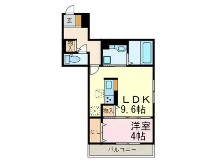 レリ ヤン ファミリオ(1LDK/1階)の間取り写真