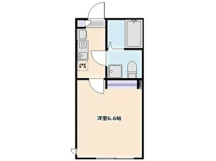 メゾン・ド・デタント(1K/2階)の間取り写真