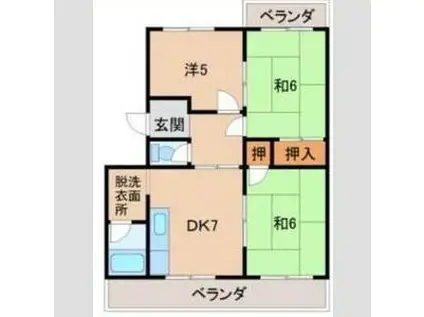 第2広田マンション(3DK/1階)の間取り写真