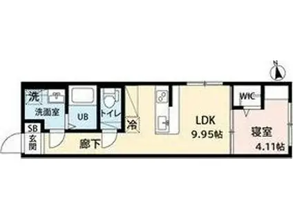 AMIRL PREMIER IMAIKEアミ(1LDK/3階)の間取り写真