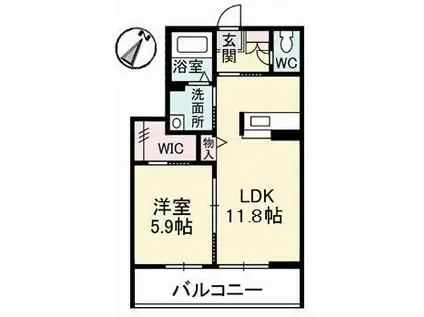 シャーメゾンアレーズ(1LDK/1階)の間取り写真