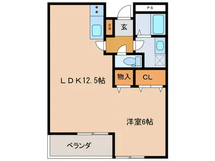 メゾンプレジール(1LDK/2階)の間取り写真