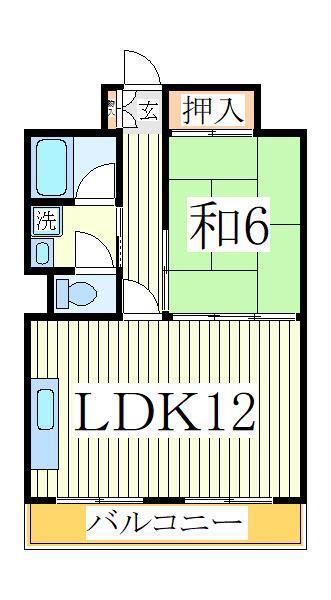山口マンション(1LDK/3階)の間取り写真