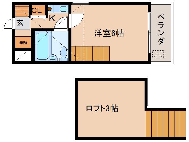 CP21川之上町(1K/3階)の間取り写真