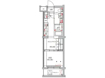 セジョリ板橋坂下II(1DK/4階)の間取り写真