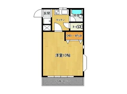 レフィナード平松I(1K/2階)の間取り写真