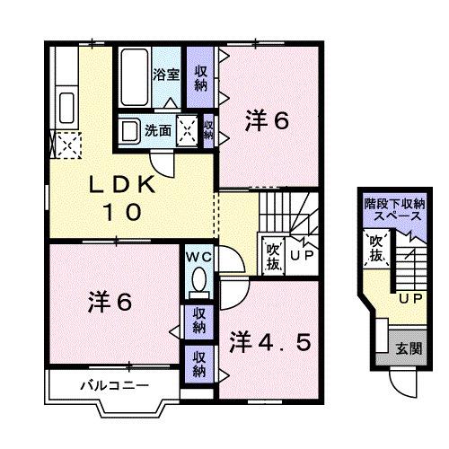 パークハイグランドII(3LDK/2階)の間取り写真