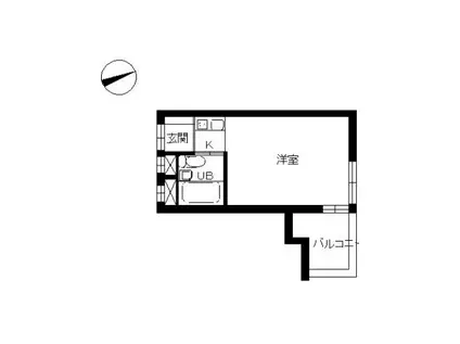 スカイコート三鷹(ワンルーム/2階)の間取り写真