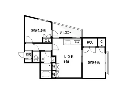 RSメゾン四季(2DK/3階)の間取り写真