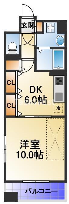 アルバT(1DK/8階)の間取り写真