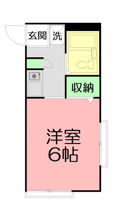 プレステージ下倉田I(1K/2階)の間取り写真