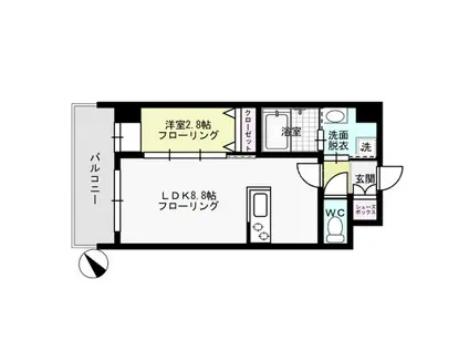 アルティザ平尾(1LDK/7階)の間取り写真