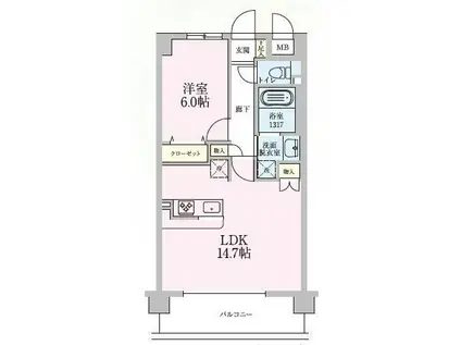 アプリカーレ練馬(1LDK/1階)の間取り写真