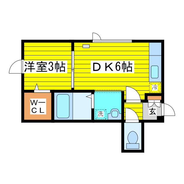 ネージュ元町II(1DK/3階)の間取り写真