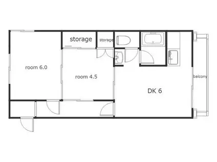 COURT本陣(2DK/3階)の間取り写真
