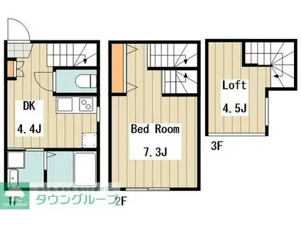 ハーミットクラブハウス久我山(1DK/1階)の間取り写真