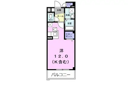 サンリッツ高宮C(ワンルーム/2階)の間取り写真