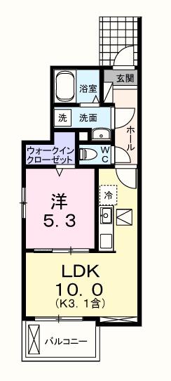 シャンモワノ(1LDK/1階)の間取り写真